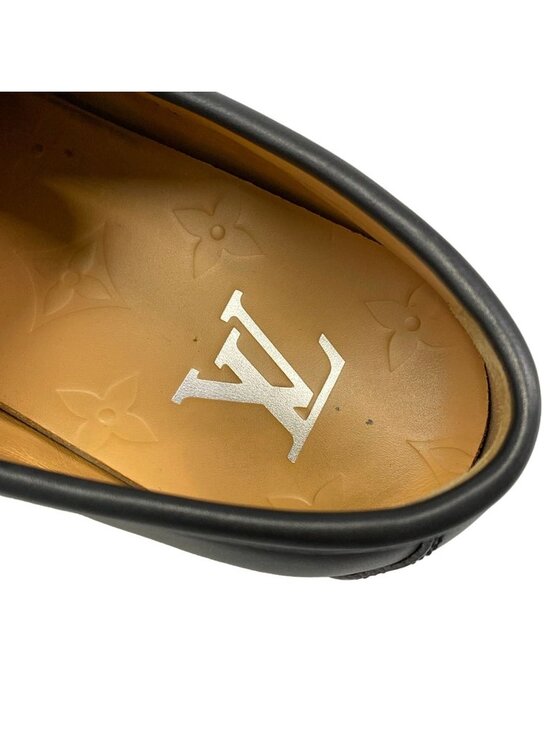 Louis Vuitton Loafers Dandy Moccasins Black Leather 7.5 main image 4